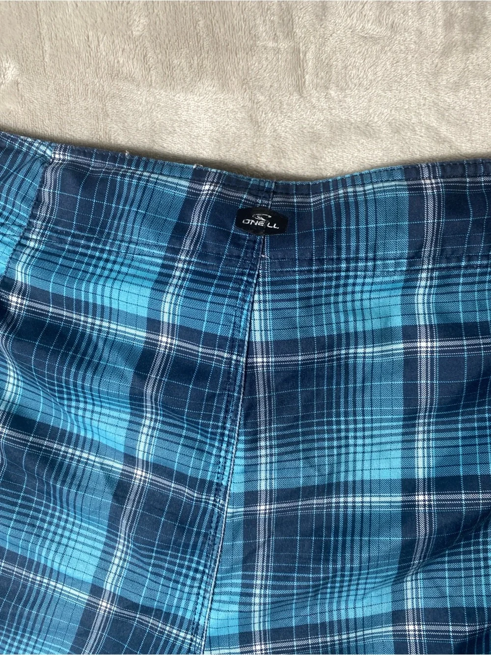 O'Neill Men's Blue Plaid Board Shorts